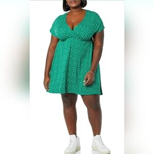 NWT Green And White Surplice Dress